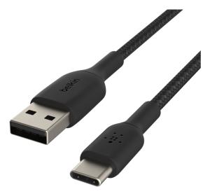 USB-a To USB-c Cable Braided 1m Black
