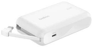 10k Pd20w Integrated USB-c Cable Power Bank White
