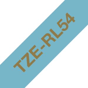Tape Tzerl54 24mm Gold On Light Blue Satin Ribbon