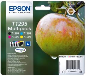 Ink Cartridge - T1295 Apple - 3x7ml - Cyan/ Magenta / Yellow - 11.2ml Black