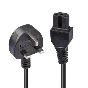2M MAINS PWR CBL UK3 PIN PLUG TO IEC C15 (HOT CONDITION)