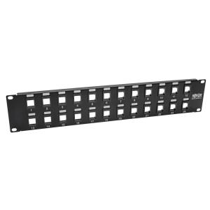 TRIPP LITE 24-Port 2U Unshielded Blank Keystone/Multimedia Patch Panel RJ45 Ethernet USB HDMI Cat5e/6