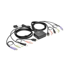 2-PORT USB HDMI CABLE SWITCH W AV CABLES USB