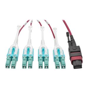 40G MTP/MPO TO 4XLC FAN-OUT OM4 PLENUM-RATED FIBER OPTIC CABLE 4