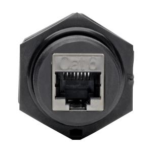RJ45 BULKHEAD COUPLER CAT5/6 SHIELDED INDUSTR DUST CAP IP67