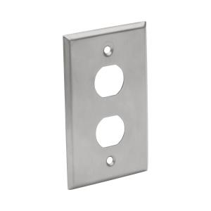 TRIPP LITE RJ45 Bulkhead Wall Plate, 2 Cutouts, Industrial, Metal - Stainless Steel, IP44, Single Gang, TAA