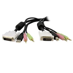 Cable For KVM DVI-d W/ Audio & Microphone USB Dual Link 4-in-1 3m