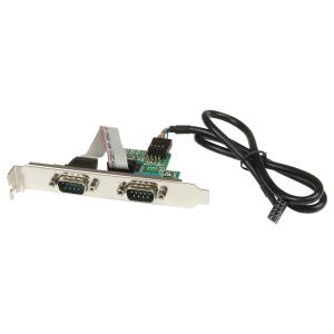 24in Internal USB Motherboard Header To 2 Port Serial Rs232 Adapter