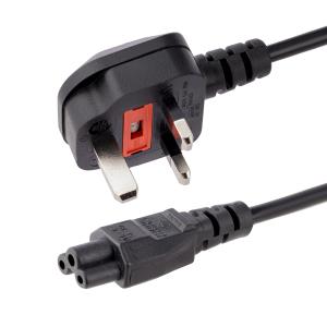 Laptop Power Cord - 3 Slot For Uk - Bs-1363 To C5 Clover Leaf Power Cable Lead 2m