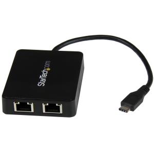 USB-c To Dual Gigabit Ethernet Adapter With USB (type-a) Port