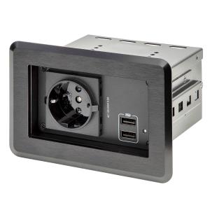 Conference Table Power Center With 1x Ce Certified Schuko Ac Outlet & 2x USB Bc 1.2