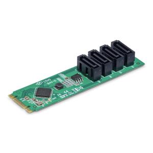 Expansion Card - 4-port M.2 To SATA Adapter Card, M.2 Pci-e 3.0 To SATA HDD/SSD