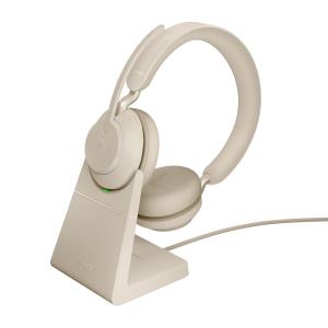 Headset Evolve2 65 MS - Stereo - USB-A / BT - Beige - with Desk Stand