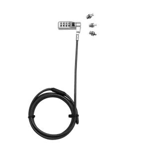 Universal Security Cable Lock 3 Exchangeable Heads Fits All Slots Preset Code