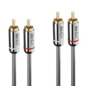 Audio Cable - Dual Phono Male To Male - Cromoline - 1m - Black