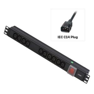 1u 10 Way Iec Pdu Iec Plug To 10 X Iec Sockets