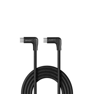 Cable - USB-c Male - USB-c  Male - 1m - 2 X 90 Degree Right Angle 10gbps Black