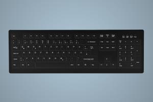 Disinfectable Medical Keyboard with Full Layout - Corded USB - Black - Azerty Belgian