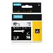 RHINOPRO POLYESTER LABELS 9MM X 5.5M BLACK ON TRANSPARENT