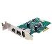 Firewire Card Adapter 3 Port 2b 1a Low Profile 1394 Pci-e