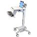 Styleview Emr Laptop Cart Non-powered Sv40 (white Grey And Polished Aluminum)
