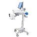 Styleview Emr LCD Cart Non-powered Pivot (white Grey And Polished Aluminum)