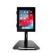 Premium Height Adjustable Floor To Desk Secure Kiosk Tablet Black