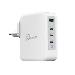 4 Port Charger - 130w Gan - 3x USB-c Female 1x USB Type-a Female - (eu) White